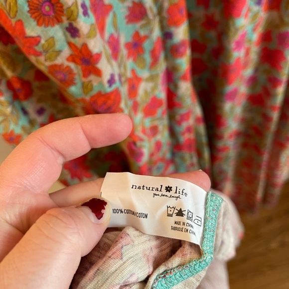 Natural Life Christa Knit Maxi Dress Watercolor Neon XL Boho Prairie Artsy - Picture 9 of 9